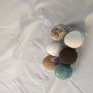 Handmade crocheted eggs